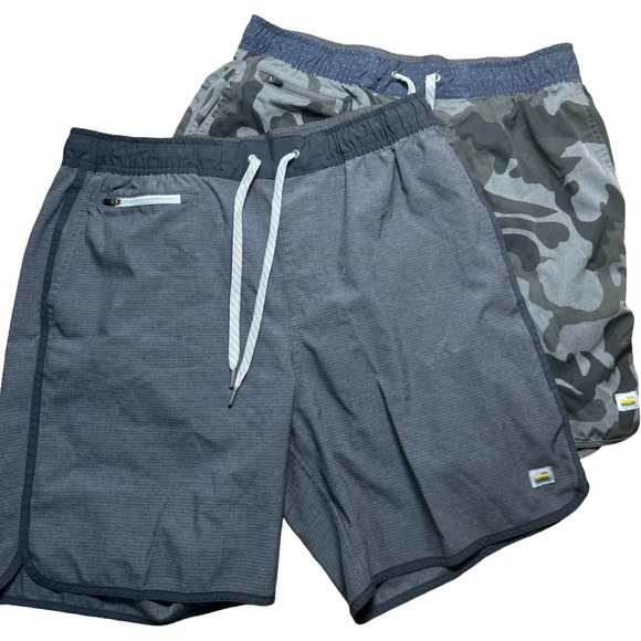 Vuori Other - Vuori V330 Banks Hybrid Shorts Men's Large Lot of 2 Camo & Blue Heather